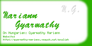 mariann gyarmathy business card
